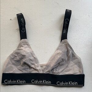 Calvin Klein Black and Cream Plaid Bralette